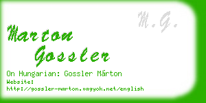 marton gossler business card